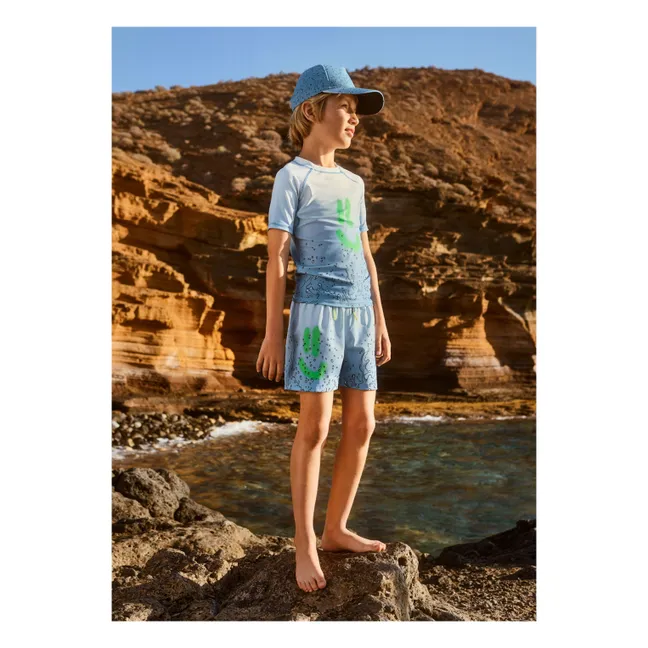 T-shirt Neptune Splash Anti-UV Fibre riciclate | Azzurro fiordaliso