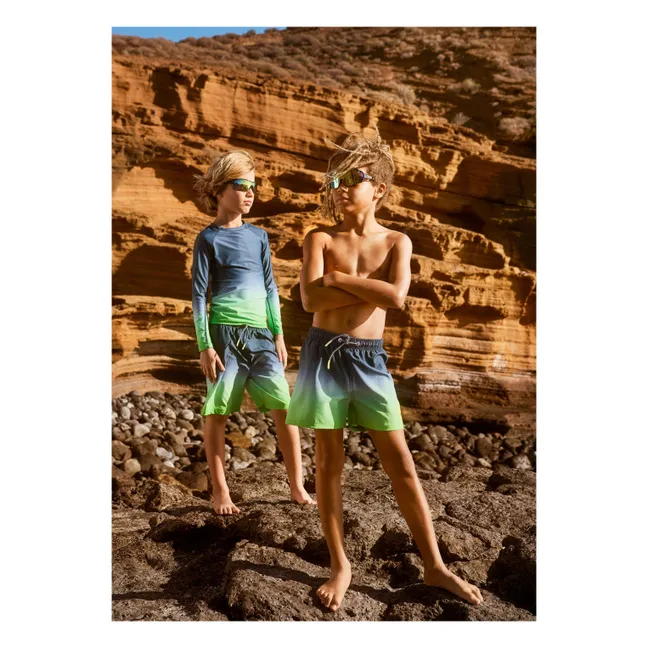 Maglietta Neptune LS Anti-UV Gradient Fibre riciclate | Verde fluo