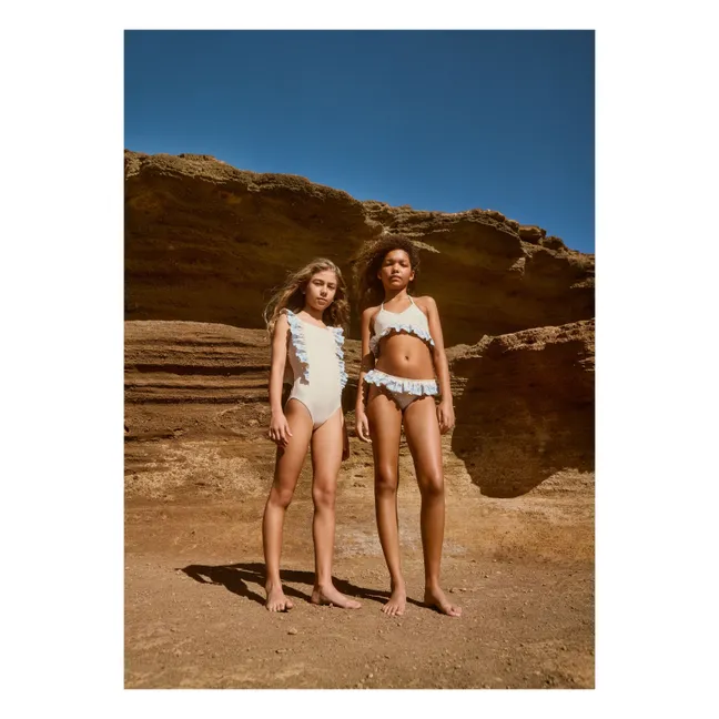 Nanda Ruffle Swimsuit Recycled Fibers | Ecru