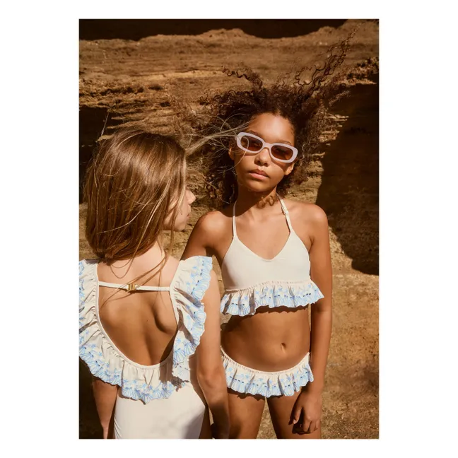 Maillot de Bain Volants Nanda Fibres Recyclées | Ecru
