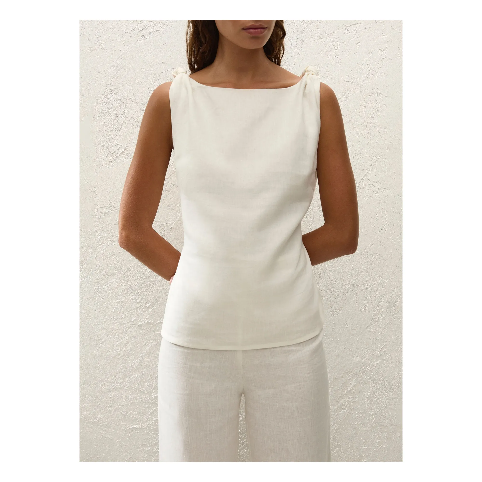 Faithfull The Brand Ecru Top Flor Linen