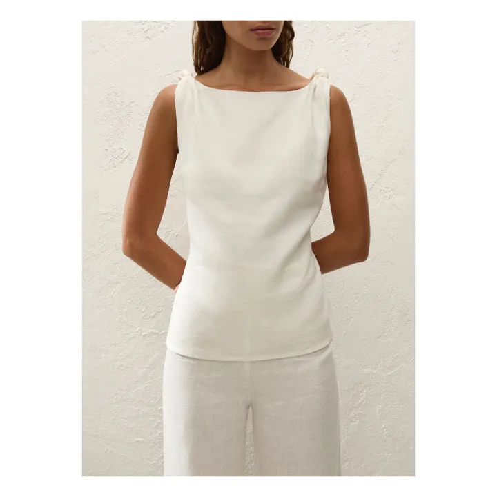 Top Flor Lin | Ecru- Image produit n°1