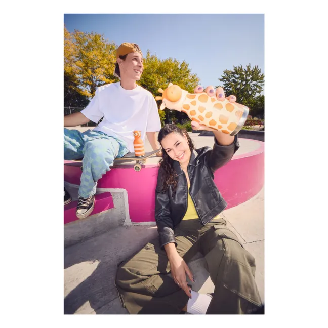 Gourde en inox Girafe | Orange