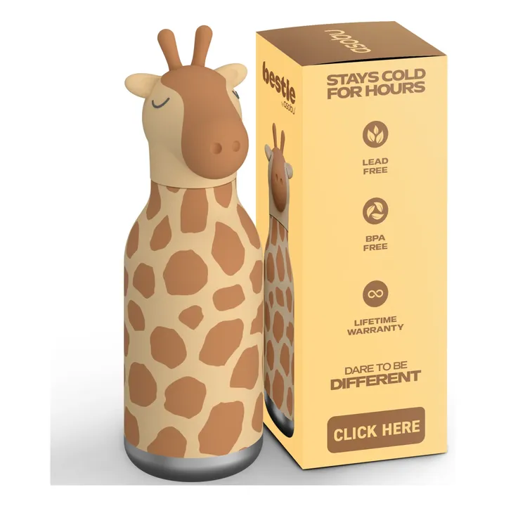 Gourde en inox Girafe | Orange- Image produit n°9