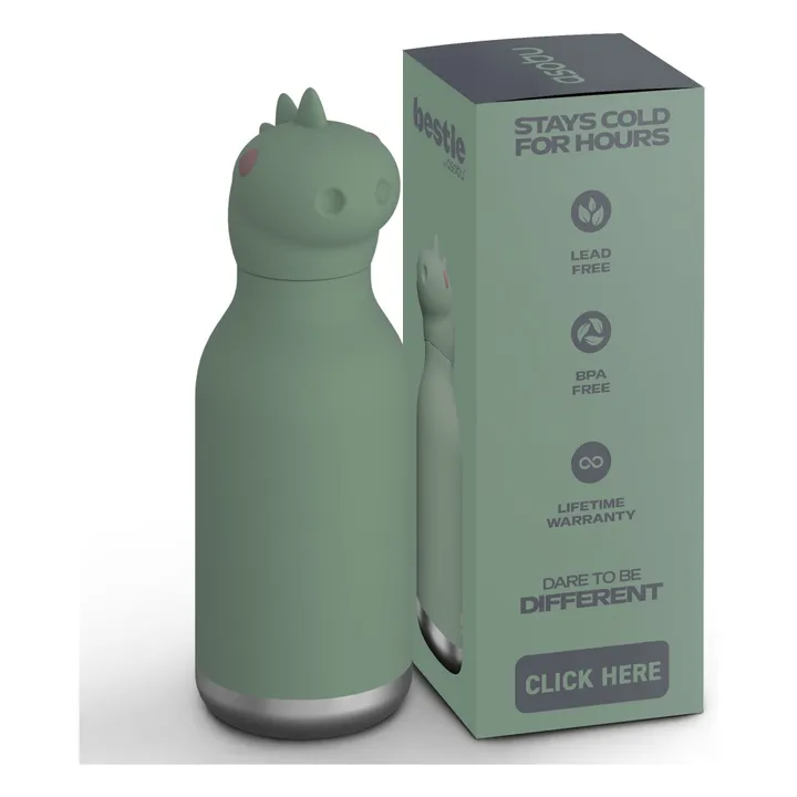 Dinosaur stainless steel water bottle | Green- Product image n°9