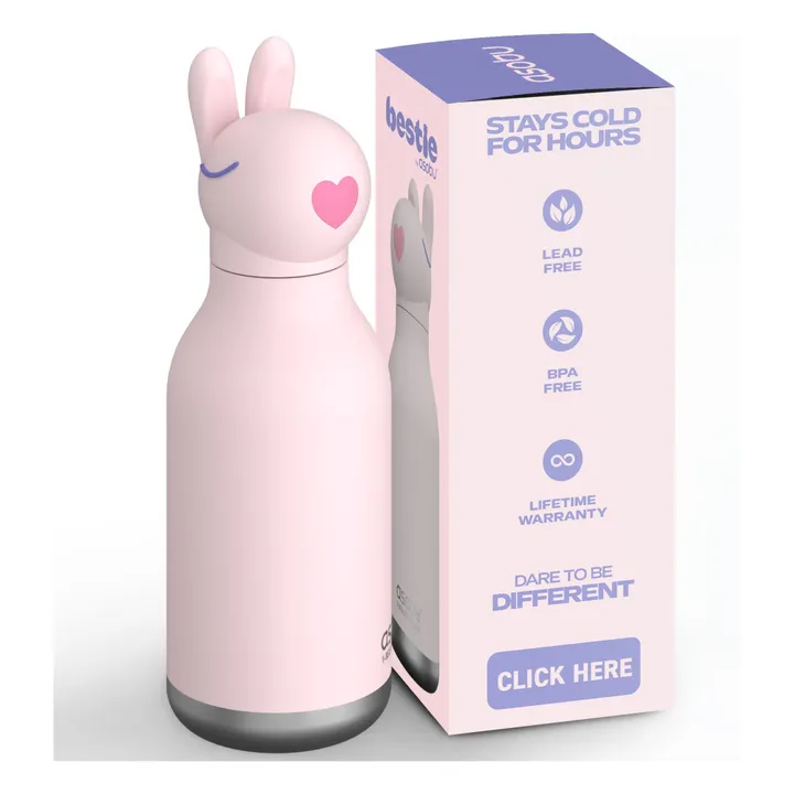 Gourde en inox Lapin | Rose pâle- Image produit n°7