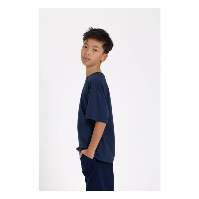 Nils Organic cotton T-shirt | Washed blue