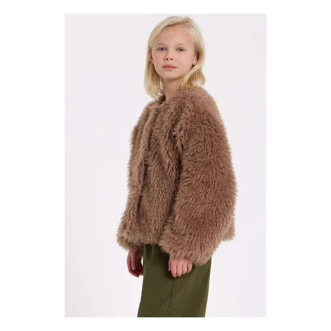 Lucky Fur Jacket | Taupe brown