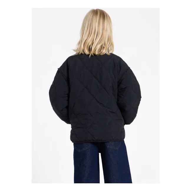 Braidy Quilted Bomber | Black