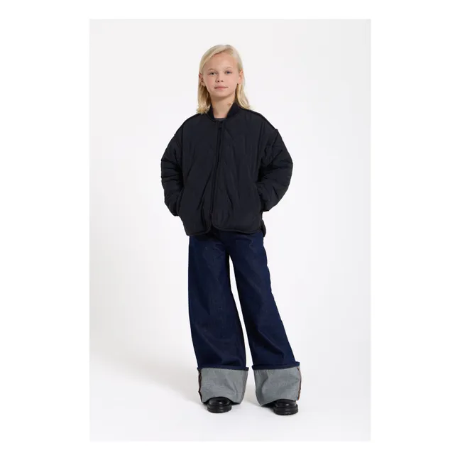 Braidy Quilted Bomber | Black