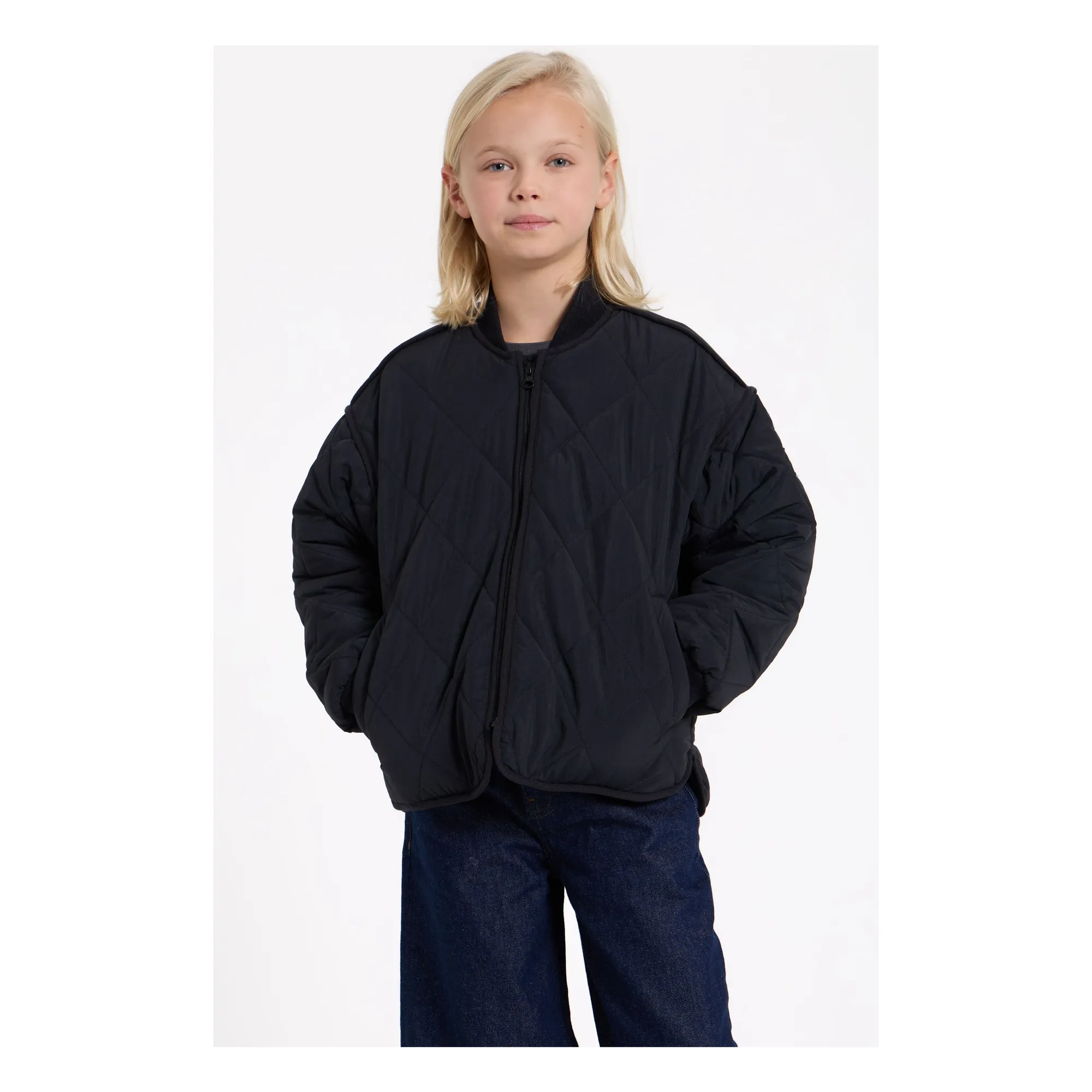 Finger In The Nose Black Braidy Quilted Bomber