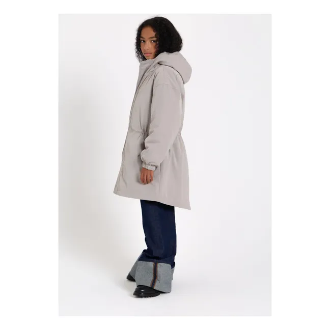 Parka de fibra reciclada con forro Fox | Gris Perla