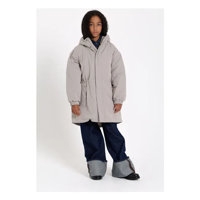 Parka de fibra reciclada con forro Fox | Gris Perla