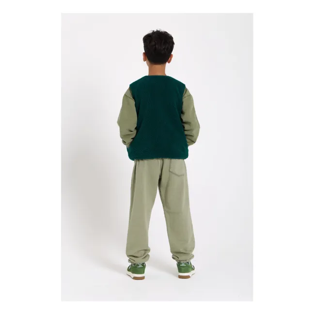 Veste Sans Manches Façon Sherpa Peasy | Vert