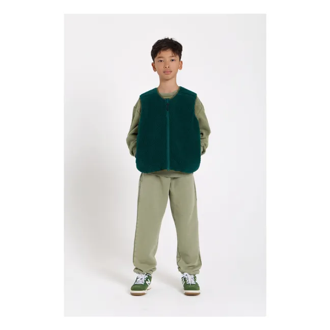 Peasy Sherpa Sleeveless Jacket | Green