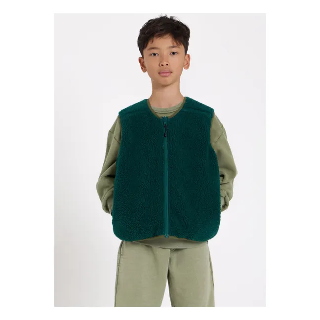 Peasy Sherpa Sleeveless Jacket | Green