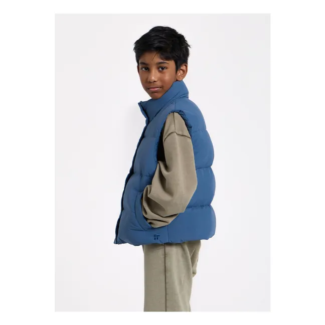 Temper Recycled Fiber Sleeveless Down Jacket | Blue