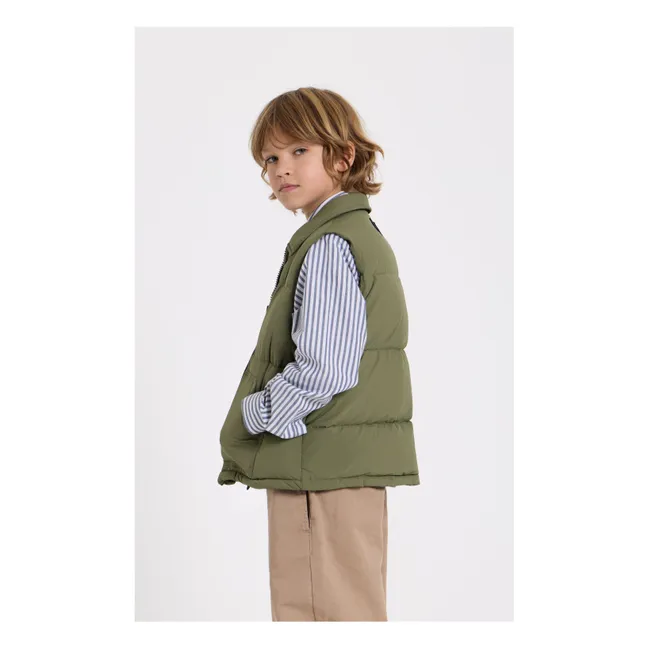 Cappotto senza maniche in vera felpa da neve | Verde militare