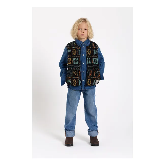 Giacca senza maniche Easy Jacquard Sherpa | Nero