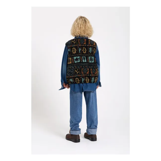 Giacca senza maniche Easy Jacquard Sherpa | Nero