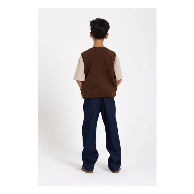 Easy Sherpa Sleeveless Jacket | Brown