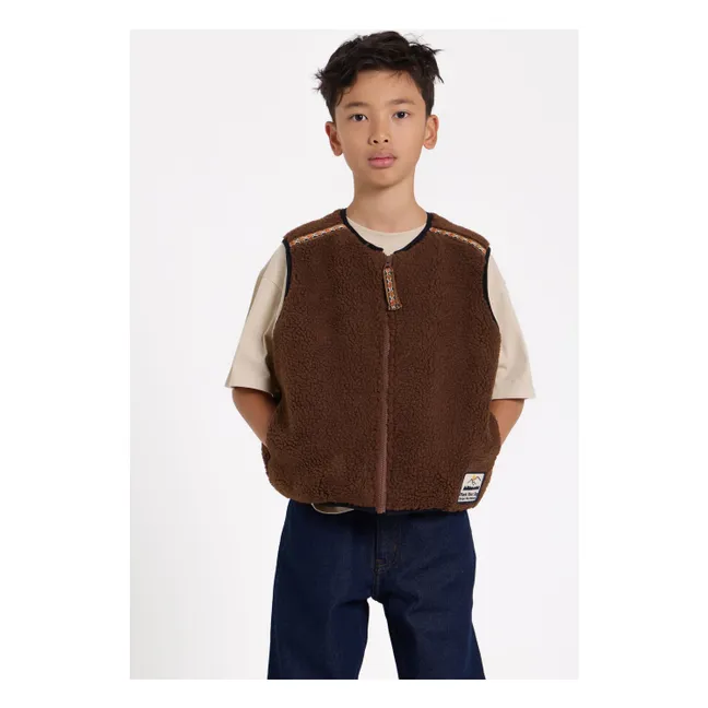 Veste Sans Manches Façon Sherpa Easy | Marron