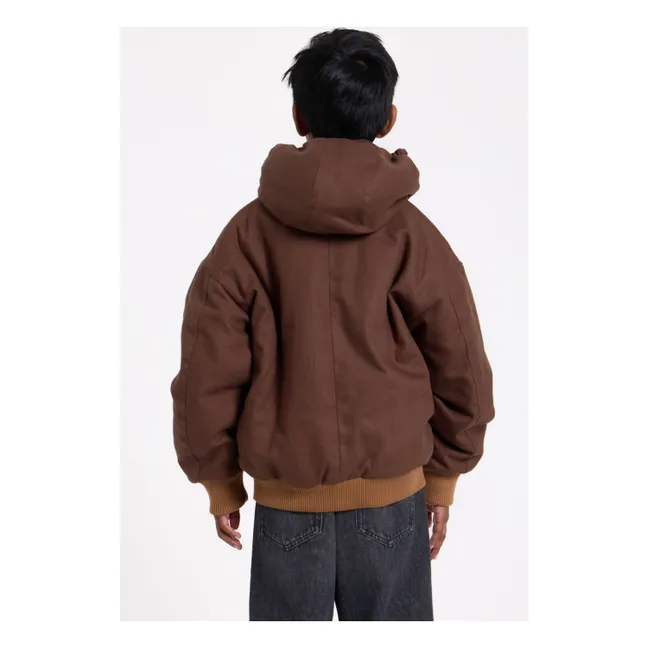 Matt Hooded Jacket | Brown