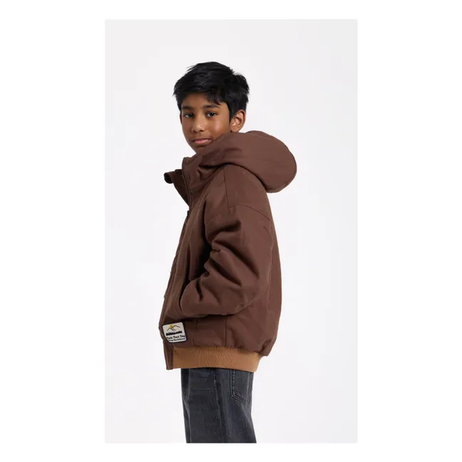 Matt Hooded Jacket | Brown