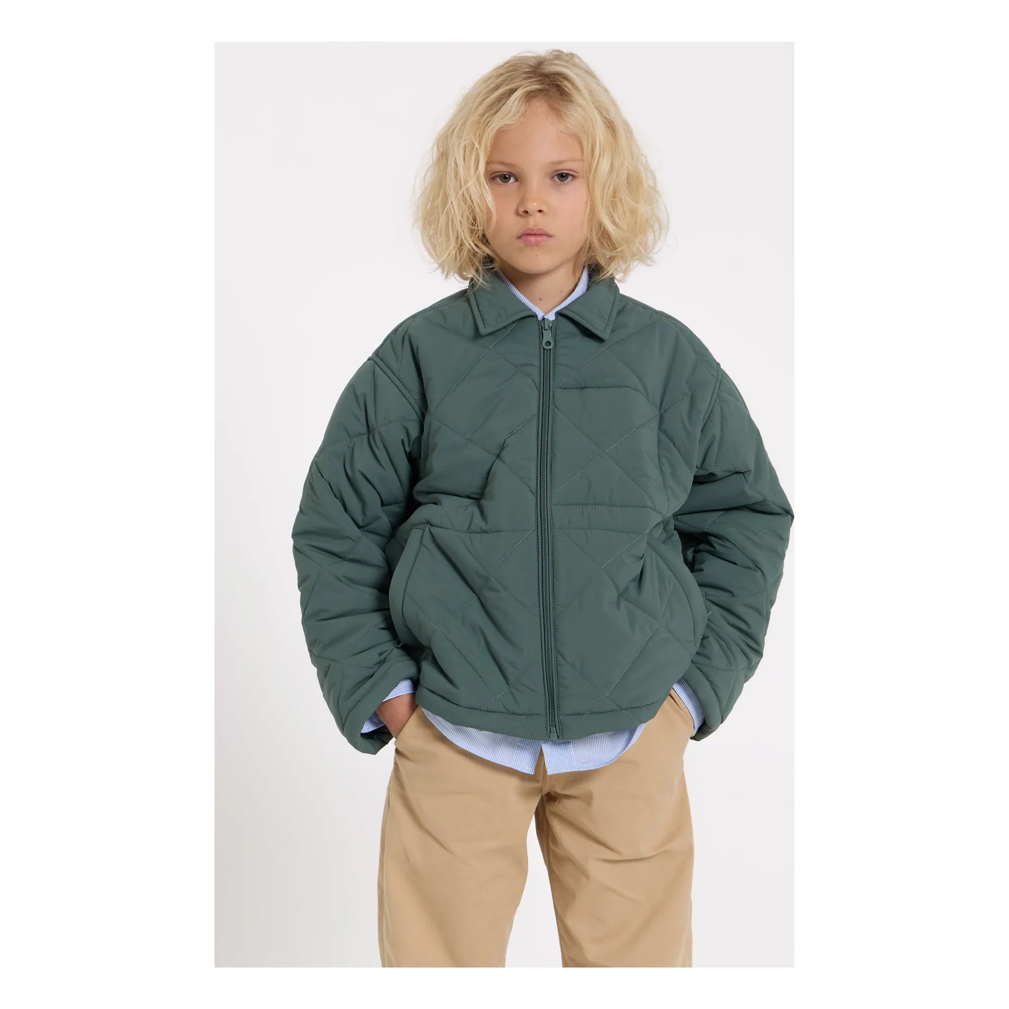 Smallable Kid Khaki Sonny Quilted Jacket