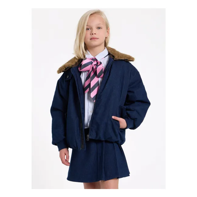 Aria Denim Aviator Jacket | Denim brut