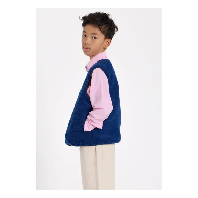 Peasy Sherpa Sleeveless Jacket | Royal blue