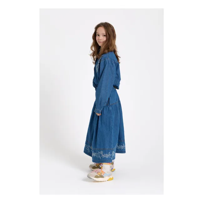 Jupe Brodée Cally | Bleu jean