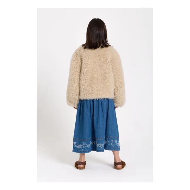 Cally Embroidered Skirt | Denim blue