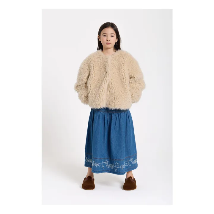 Jupe Brodée Cally | Bleu jean- Image produit n°5