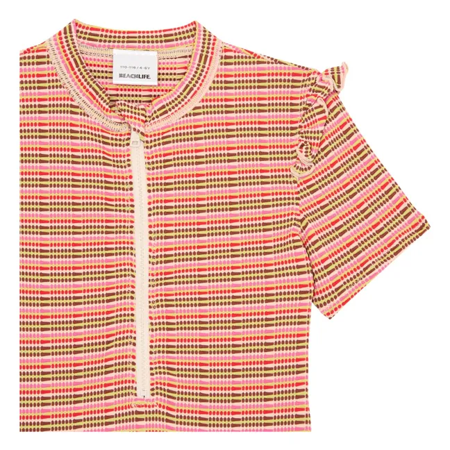 1-Piece Striped Short Sleeve Jersey | Pink
