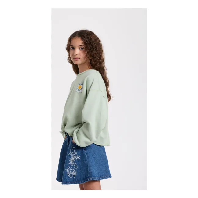 Jupe Denim Brodée Janis | Bleu jean