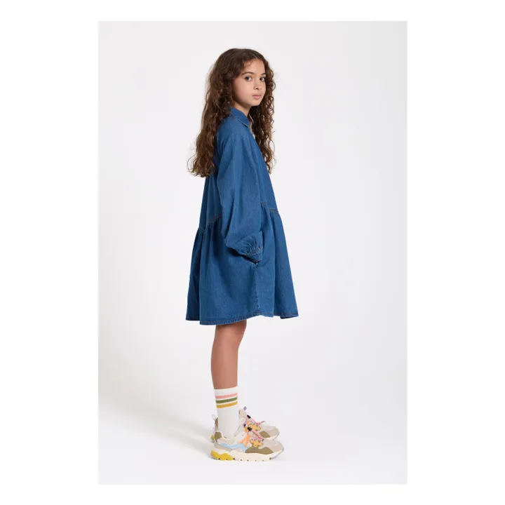 Robe Denim Brodée Shirley | Bleu jean- Image produit n°2