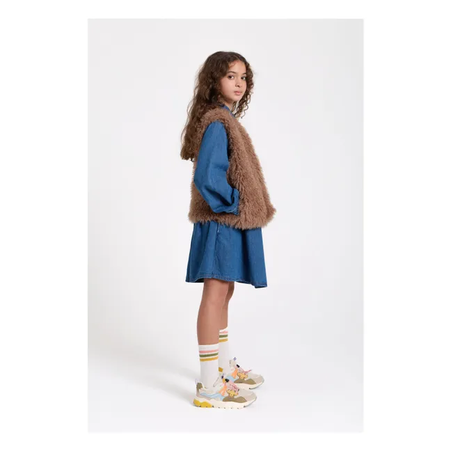 Robe Denim Brodée Shirley | Bleu jean