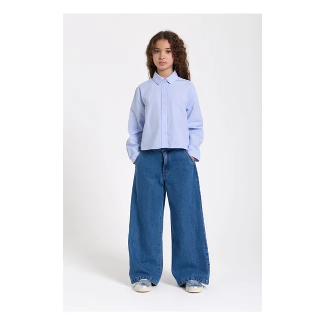 Camicia corta Clara a righe | Azzurro