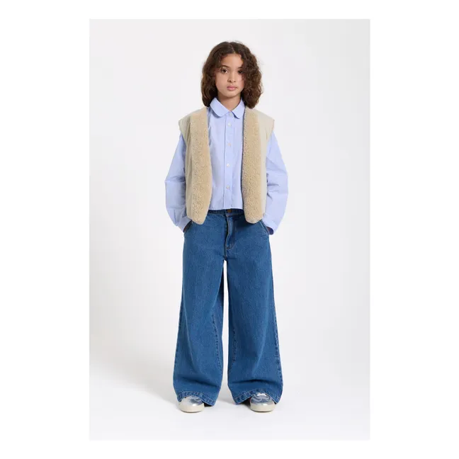 Chemise Courte Clara Rayée | Bleu Clair