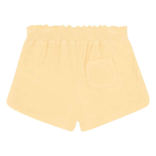 Pantalón corto de rizo orgánico para niña | Amarillo palo