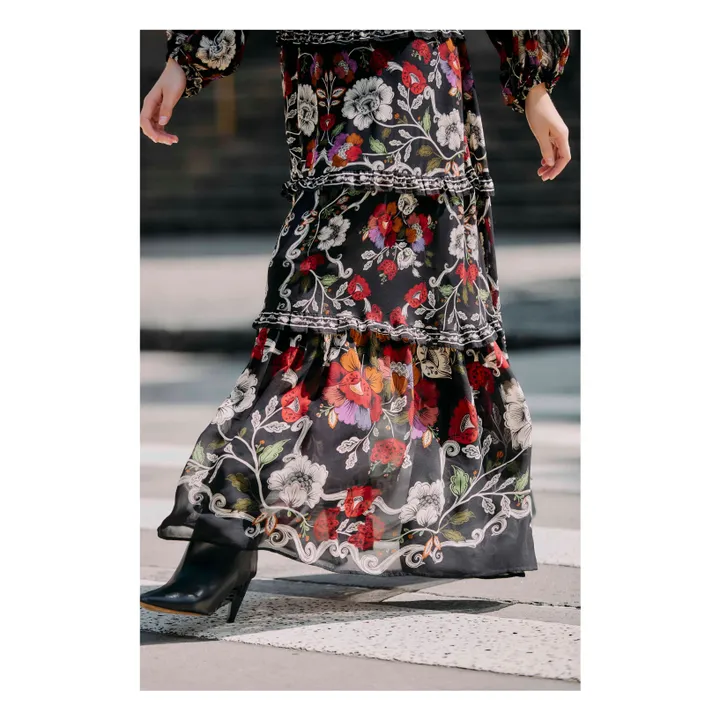 Robe Rococo Flowers | Noir- Image produit n°3