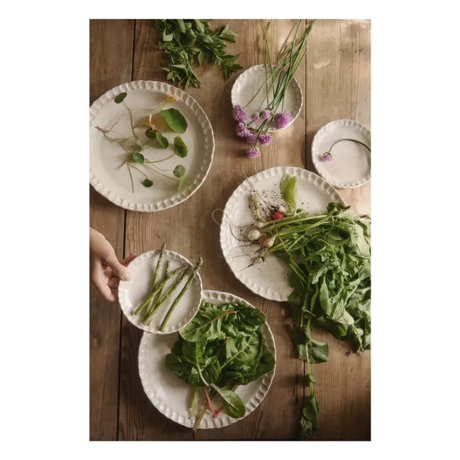 Florence dessert plates Ø24 cm - Set of 4 | Cream