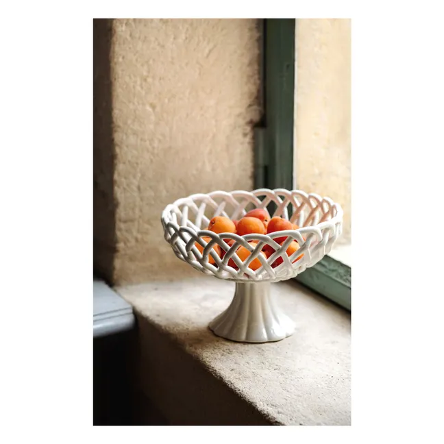 Coupe sur pied en porcelaine Ruth | Blanc