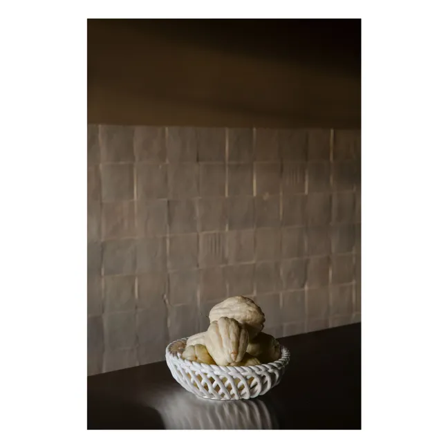 Cesta de fruta de porcelana Ruth | Blanco