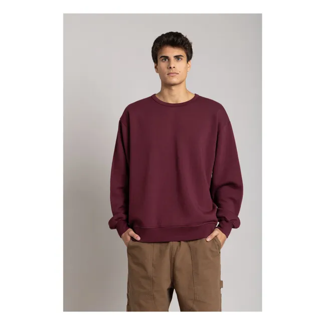 Bond organic cotton sweatshirt | Aubergine
