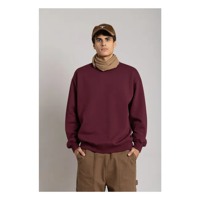 Bond organic cotton sweatshirt | Aubergine