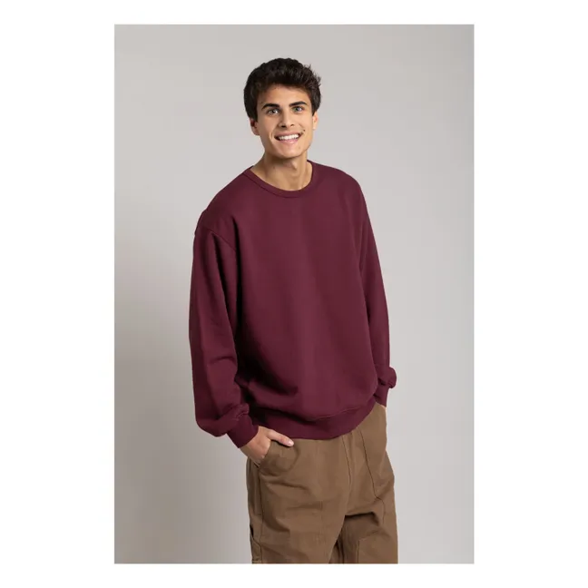Bond organic cotton sweatshirt | Aubergine