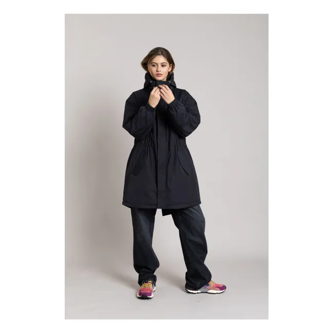 Parka foderato in fibra riciclata Zebra | Nero