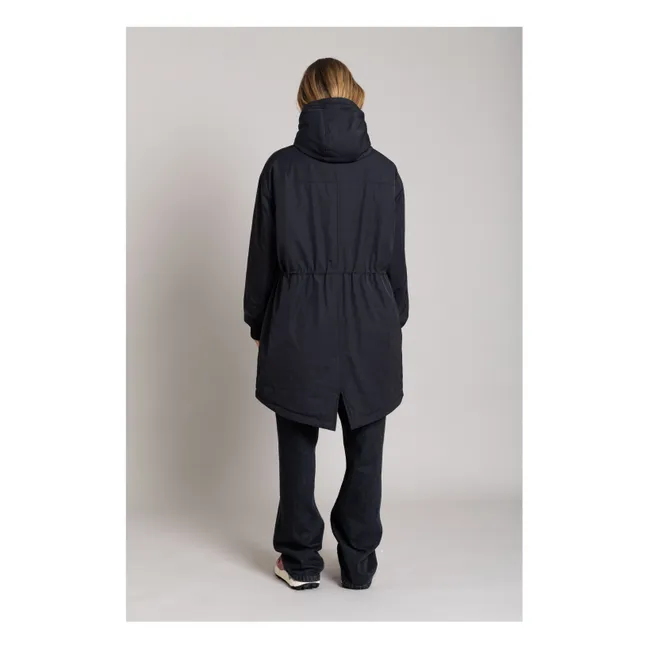 Parka foderato in fibra riciclata Zebra | Nero